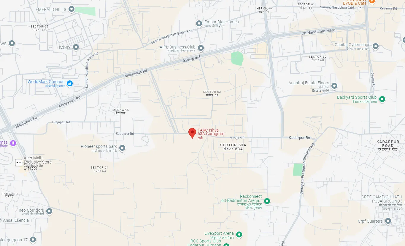 Tarc Ishva Gurgaon Location Map