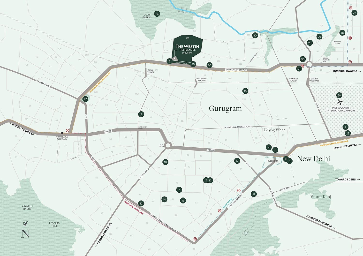 Whiteland Westin Residences Location Map
